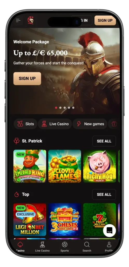 mobile main page