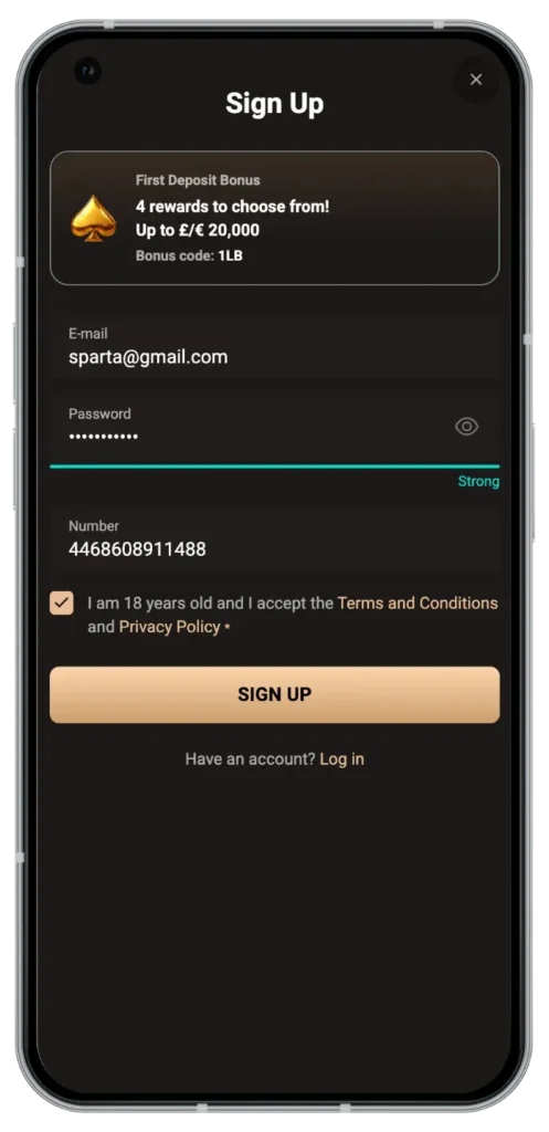 registration via app